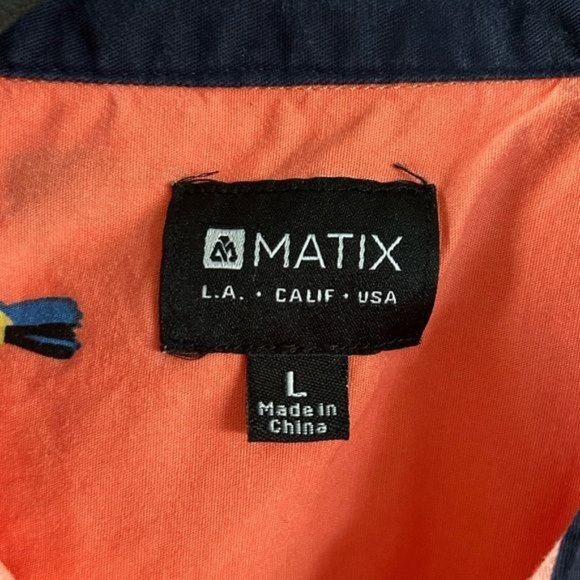 Matix Boys Orange Toucan Short Sleeve Button Up Shirt, Sz Large - Picture 7 of 14